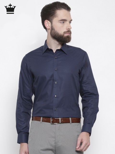 

Louis Philippe Men Navy Blue Slim Fit Solid Formal Shirt