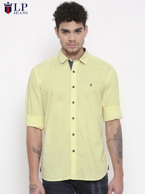 

Louis Philippe Jeans Men Yellow Slim Fit Solid Casual Shirt