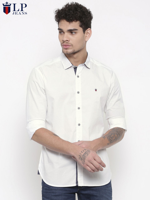 

Louis Philippe Jeans Men Union SQ White Slim Fit Solid Casual Shirt