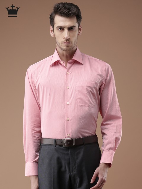 

Louis Philippe Men Pink Classic Regular Fit Self-Design Formal Shirt