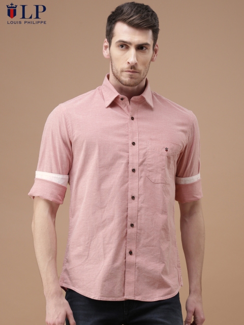 

Louis Philippe Sport Men Pink Tailored Fit Solid Casual Shirt
