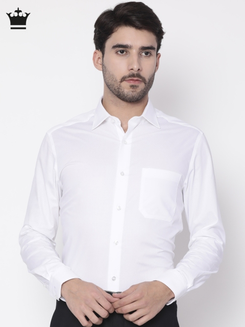 

Louis Philippe Men White Regular Fit Solid Formal Shirt