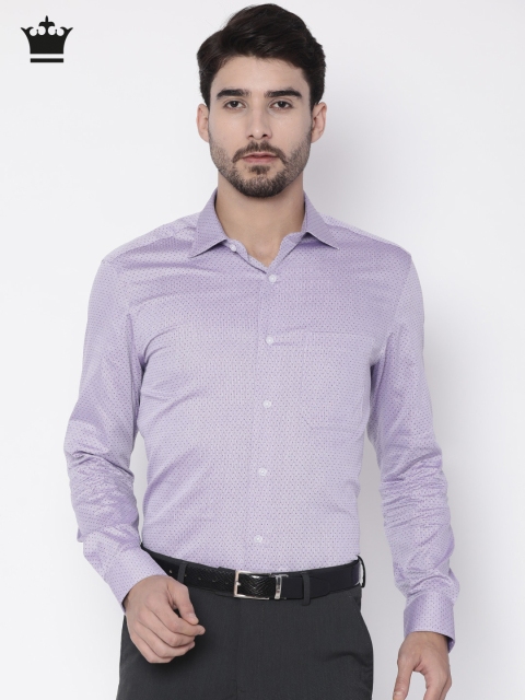 

Louis Philippe Men Lavender Self Design Formal Shirt