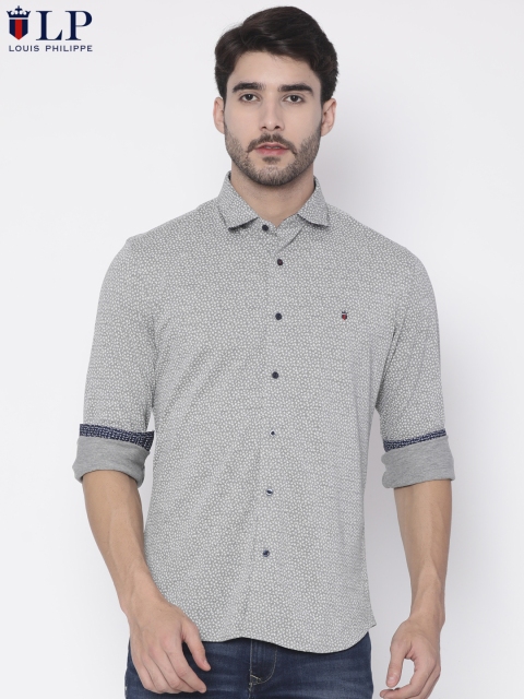 

Louis Philippe Sport Men Grey & White Slim Fit Printed Casual Shirt