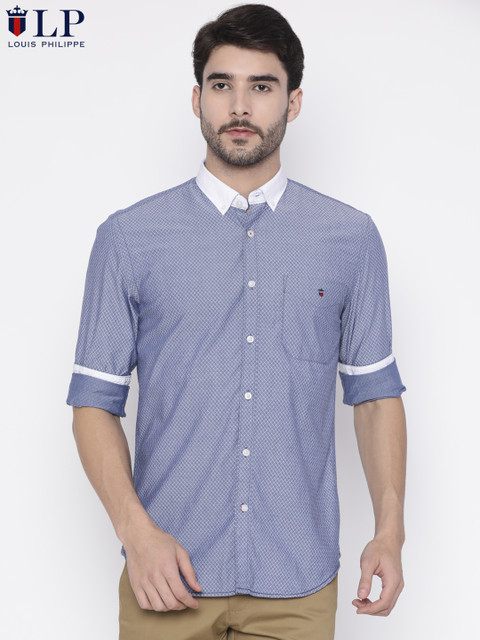 

Louis Philippe Sport Men Blue Slim Fit Self-Design Casual Shirt