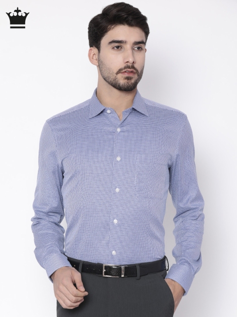 

Louis Philippe Men Blue Regular Fit Self Design Formal Shirt