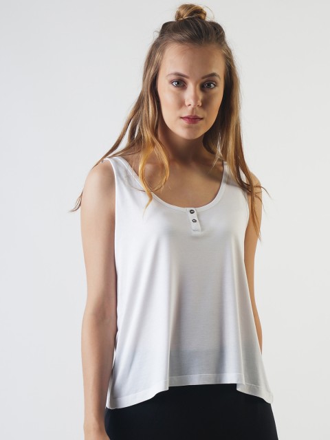 

Blue Saint Women White Solid Tank Top