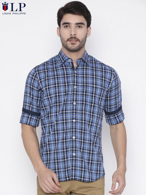 

Louis Philippe Sport Men Blue Slim Fit Checked Casual Shirt