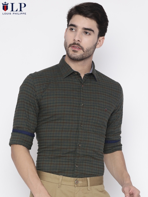 

Louis Philippe Sport Men Green Slim Fit Checked Smart Casual Shirt