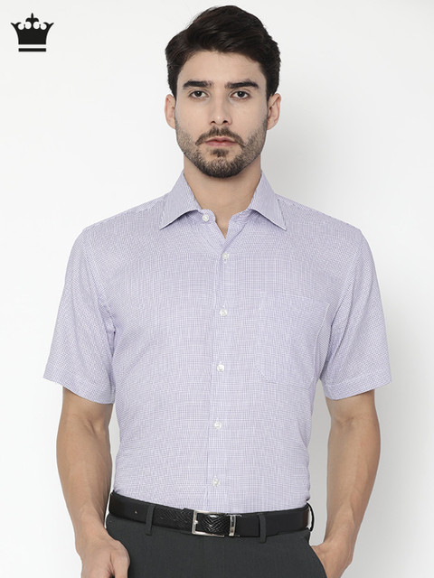 

Louis Philippe Men Purple & White Regular Fit Self Design Formal Shirt