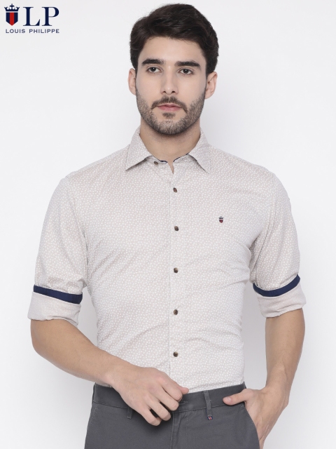 

Louis Philippe Sport Men Beige & Off-White Slim Fit Printed Formal Shirt