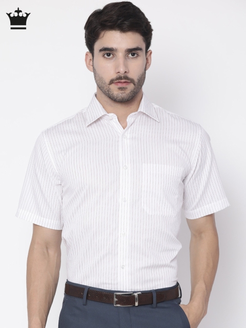 

Louis Philippe Men White Classic Regular Fit Striped Formal Shirt