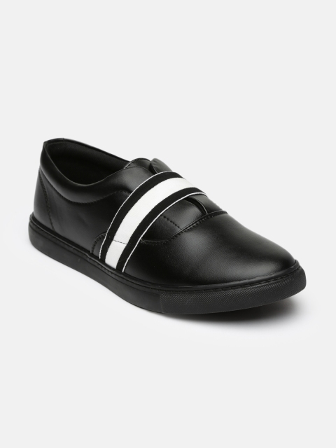 

Blue Saint Men Black Slip-On Sneakers