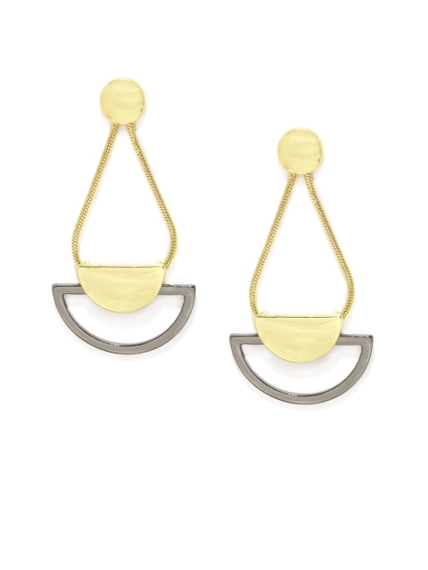 

OOMPH Gold-Toned & Grey Contemporary Drop Earrings