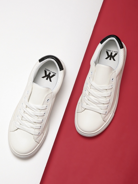 

Kook N Keech Women Off-White Perforated Sneakers