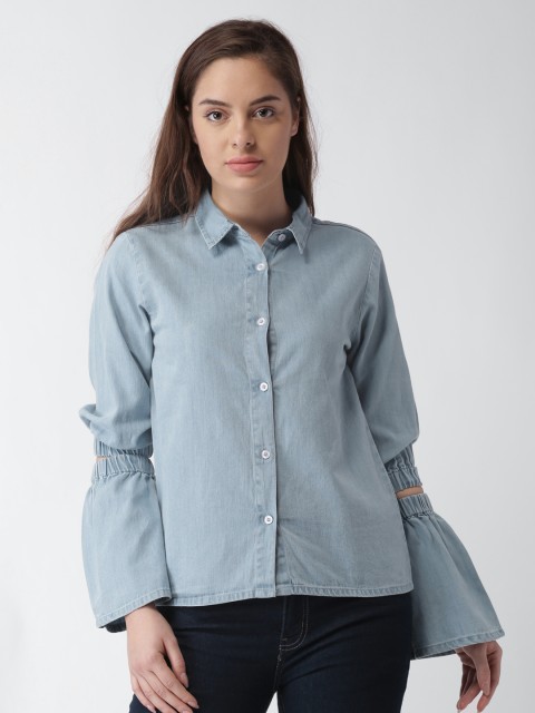 

Blue Saint Women Blue Comfort Regular Fit Solid Casual Shirt