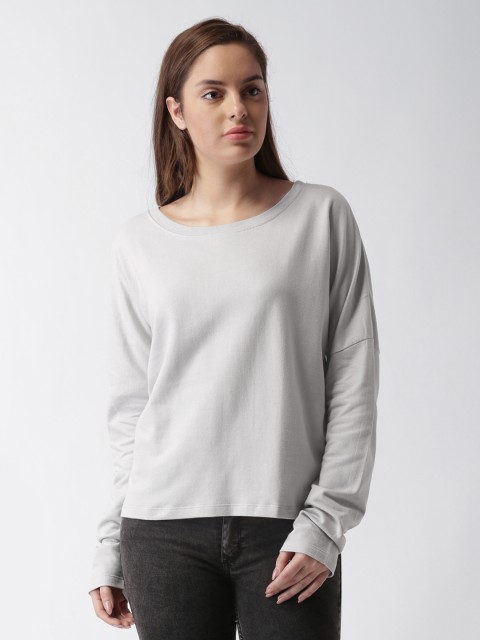 

Blue Saint Women Grey Solid Sweatshirt