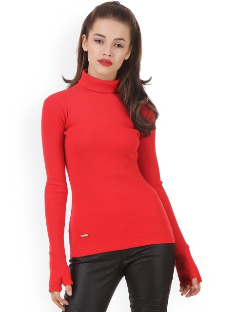 

Texco Women Red Solid Sweatshirt