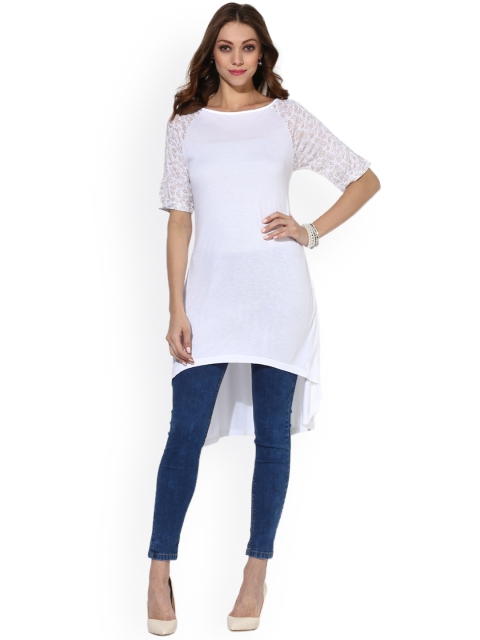 

Sangria Women White High-Low Tunic