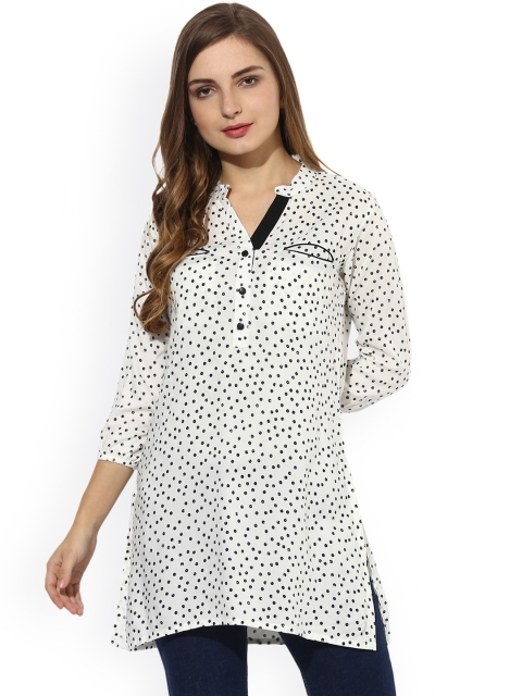 

Mytri Off-White & Black Printed Kurti