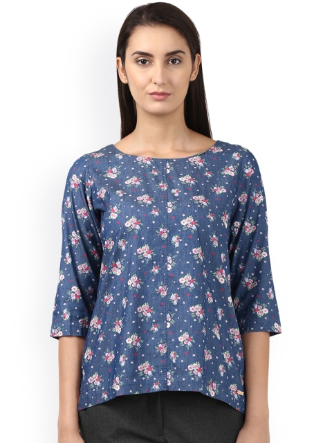 

Park Avenue Woman Women Blue Printed Top