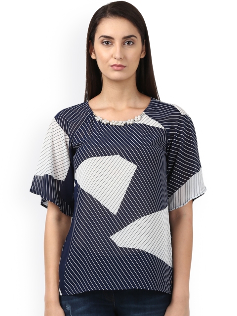 

Park Avenue Woman Women Blue Printed Top