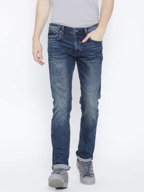 

United Colors of Benetton Men Blue Skinny Fit Mid-Rise Clean Look Stretchable Jeans