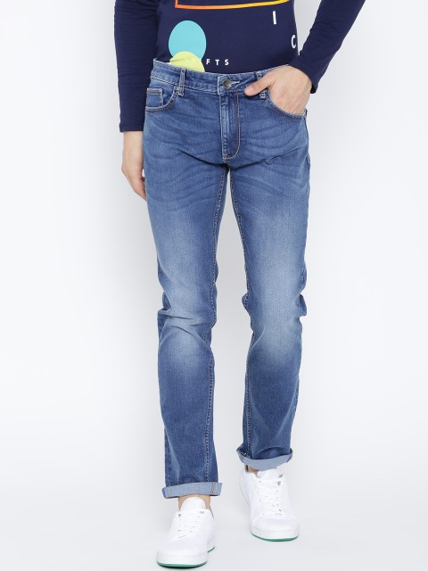

United Colors of Benetton Men Blue Skinny Fit Mid-Rise Clean Look Stretchable Jeans