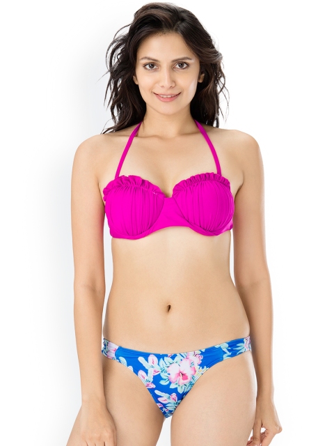 

PrettySecrets Women Pink & Blue Printed Bikini Set