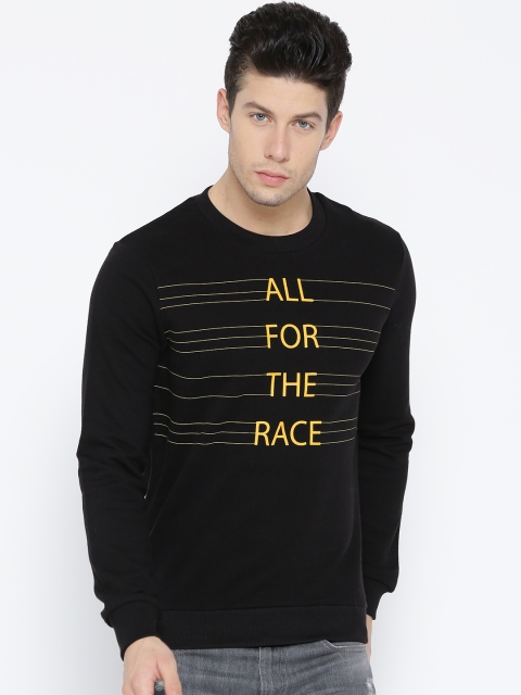 

United Colors of Benetton Men Black Printed Sweatshirt