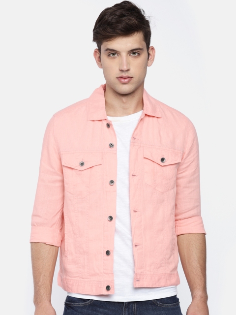 

United Colors of Benetton Men Peach-Coloured Solid Tailored Jacket