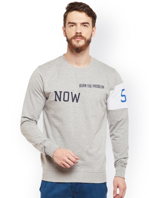 

Club York Men Grey Printed Sweatshirt