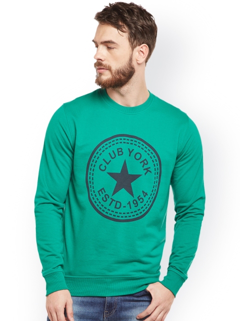 

Club York Men Green Printed Sweatshirt