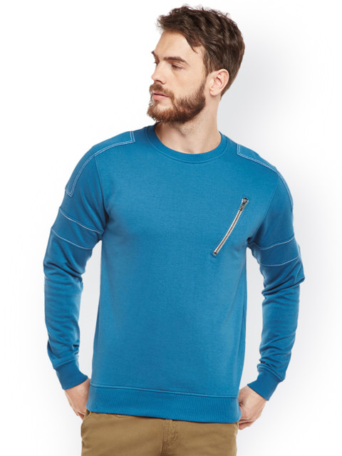 

Club York Men Blue Solid Sweatshirt