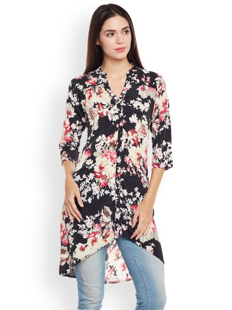 

Ruhaans Women Black Printed Tunic