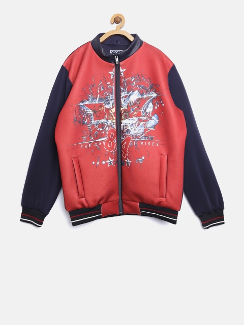 

Monte Carlo Boys Red Printed Bomber Jacket