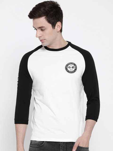 

Levis Men White & Black Solid Round Neck T-shirt