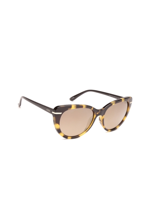 

IDEE Unisex Mirrored Cat Eye Sunglasses EC102, Brown