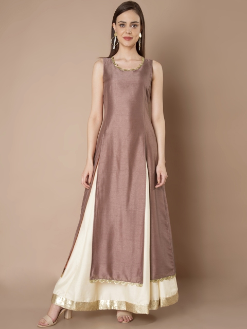 

INDYA Women Pink Solid A-Line Kurta