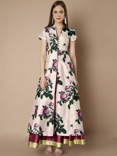 

INDYA Women Pink Printed A-Line Dress