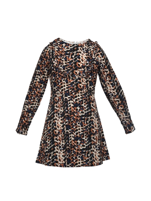 

Oxolloxo Girls Multicoloured Printed A-Line Dress, Multi