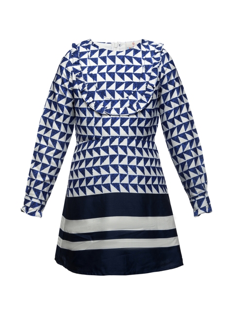 

Oxolloxo Girls Blue Printed A-Line Dress