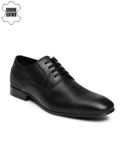 

Ruosh Work Men Black Textured Semiformal Derbys