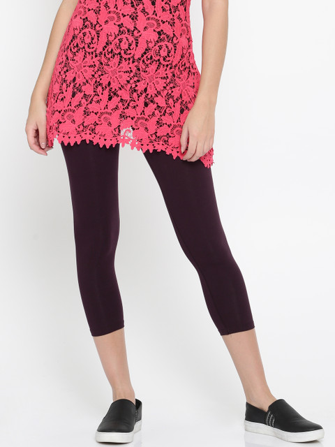 

Splash Burgundy Cropped Leggings