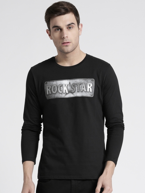 

Splash Men Black Printed Round Neck T-shirt