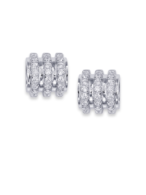 

Peora Silver-Toned & White Classic Studs