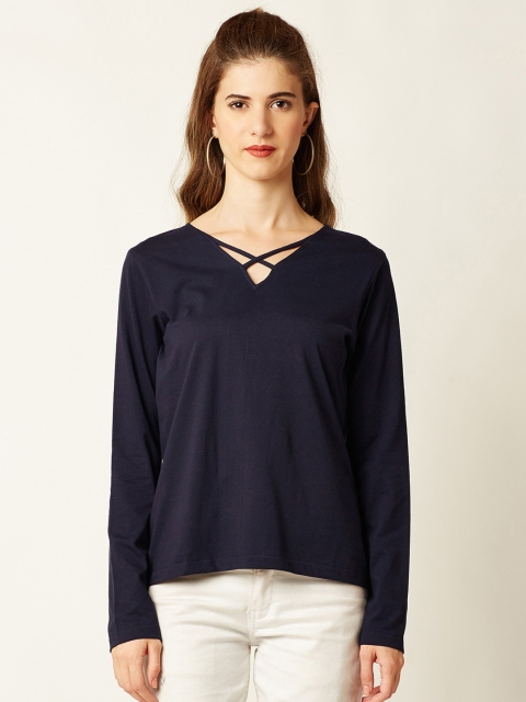 

Miss Chase Women Navy Solid Top, Navy blue
