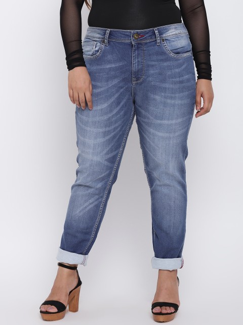 

aLL Plus Size Women Blue Regular Fit Mid-Rise Clean Look Stretchable Jeans