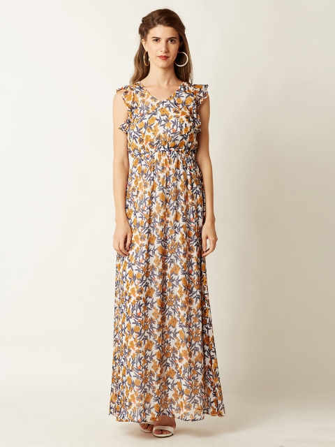 

Miss Chase Women White Printed Maxi Dress