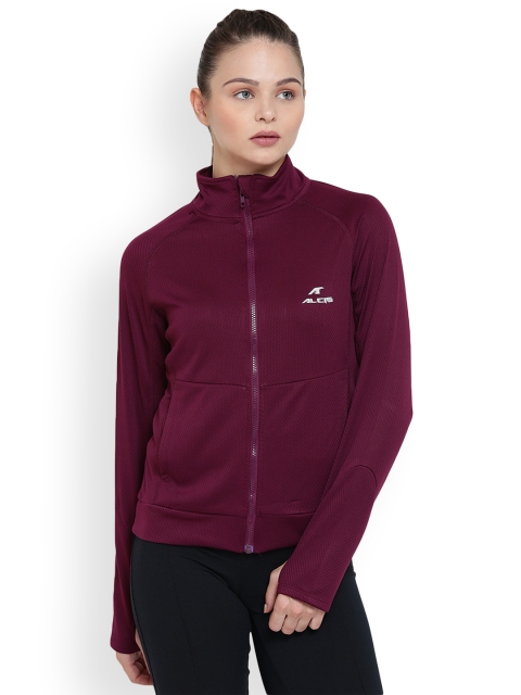 

Alcis Women Maroon Solid Sporty Jacket